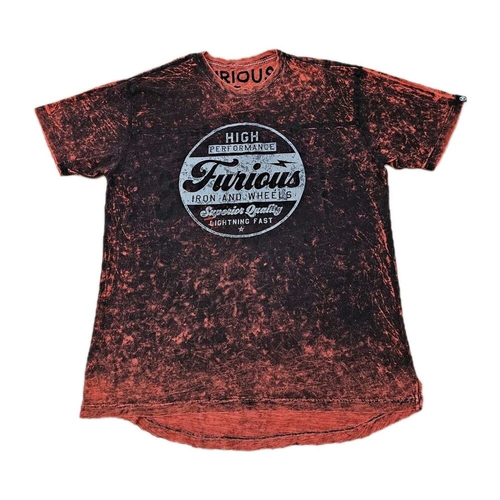 Affliction 2XL Fast and Furious Reversible Acid Wash T-Shirt Race Division